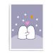 Quadro Decorativo 23x33cm Nerderia e Lojaria branco pinguim love branco