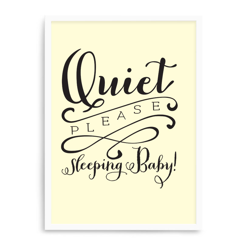 Quadro Decorativo 23x33cm Nerderia e Lojaria branco sleeping baby branco