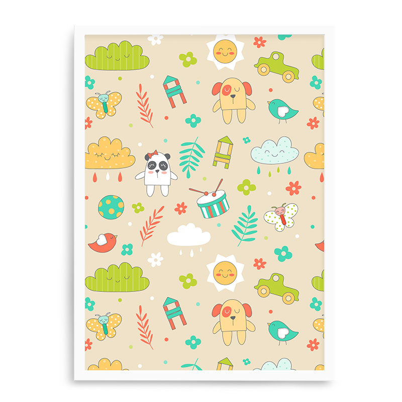 Quadro Decorativo 23x33cm Nerderia e Lojaria branco textura happy branco