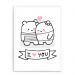 Quadro Decorativo 23x33cm Nerderia e Lojaria branco ursinho love branco