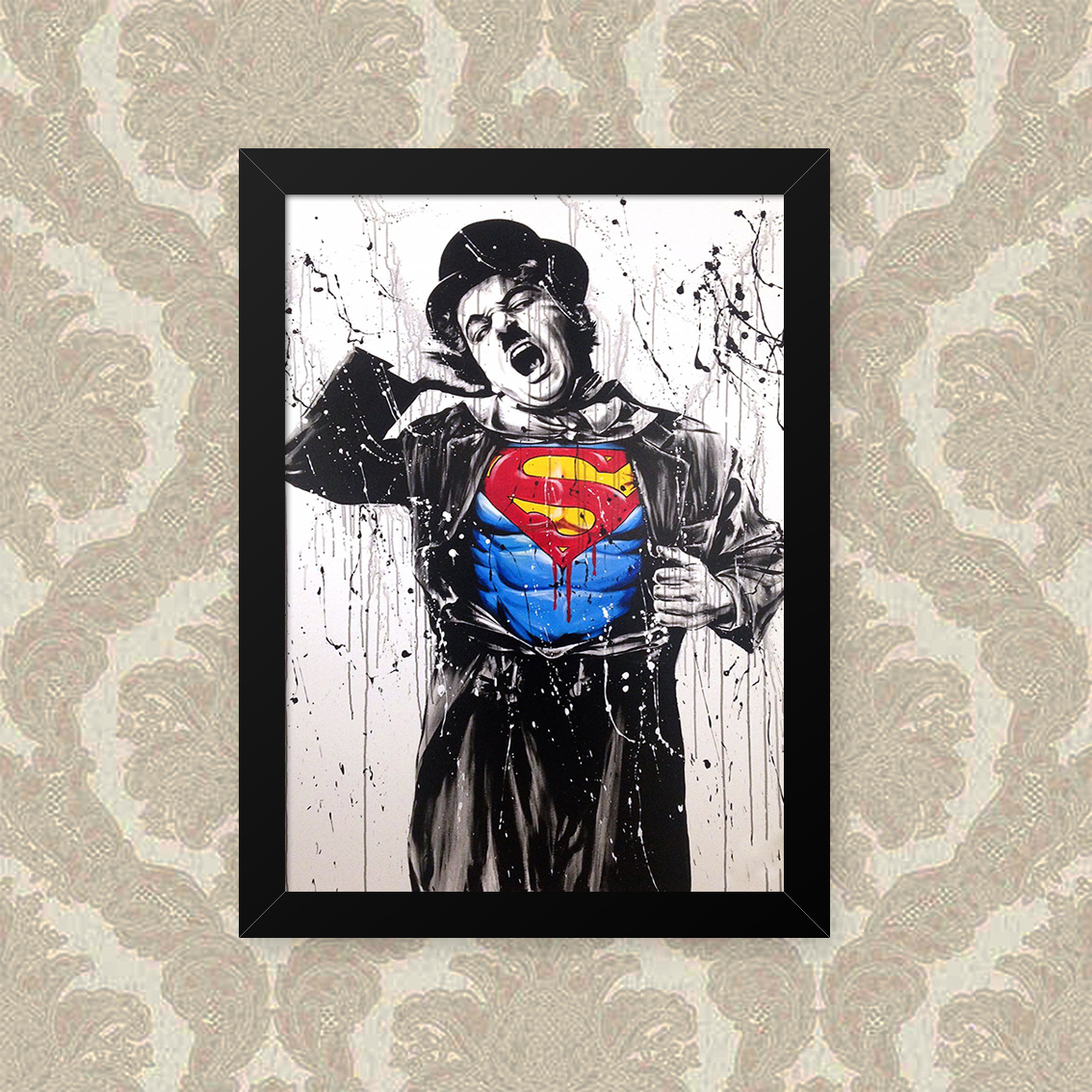 Quadro Decorativo 23x33cm Nerderia e Lojaria chaplin man preto