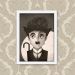 Quadro Decorativo 23x33cm Nerderia e Lojaria chaplin minimalista preto