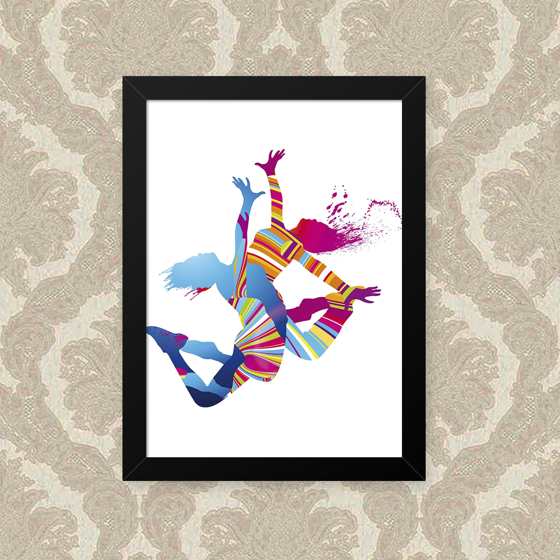 Quadro Decorativo 23x33cm Nerderia e Lojaria dancing duo preto