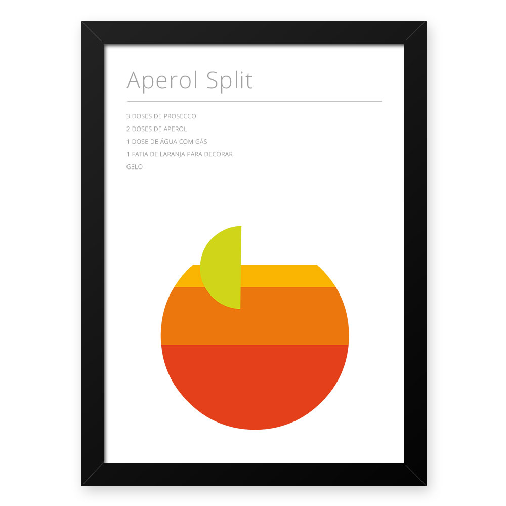 Quadro Decorativo 23x33cm Nerderia e Lojaria drinks aperol branco