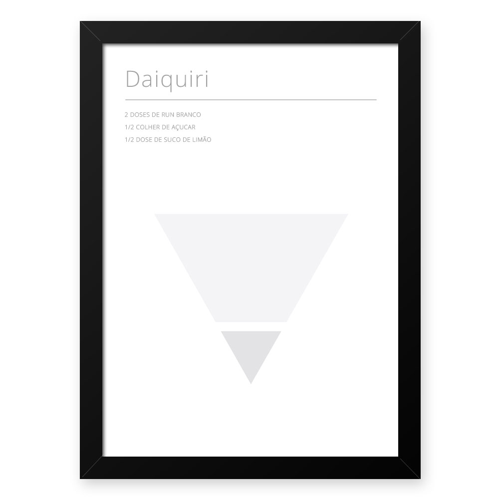 Quadro Decorativo 23x33cm Nerderia e Lojaria drinks daiquiri branco