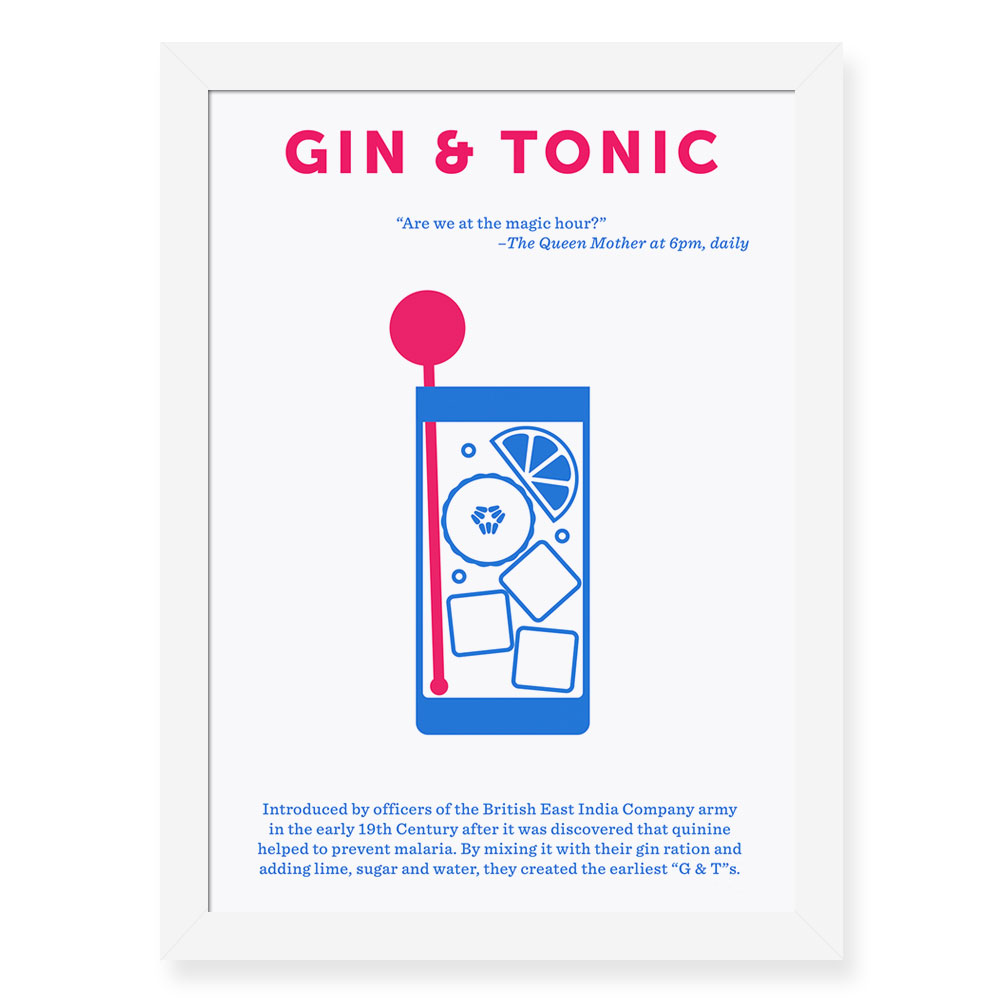 Quadro Decorativo 23x33cm Nerderia e Lojaria drinks gin tonic preto