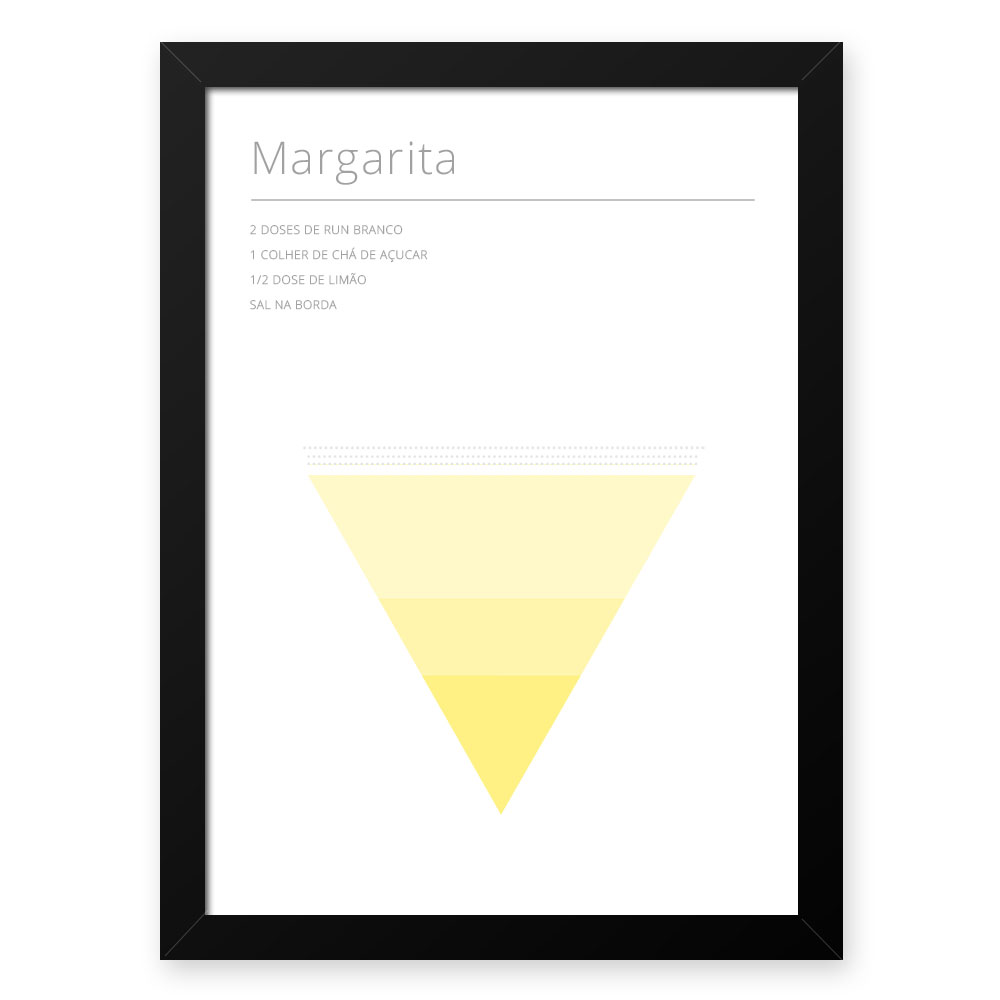 Quadro Decorativo 23x33cm Nerderia e Lojaria drinks margarita branco