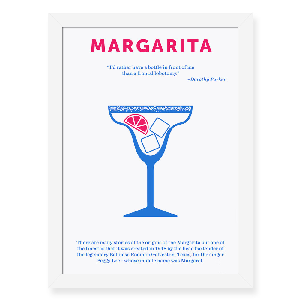 Quadro Decorativo 23x33cm Nerderia e Lojaria drinks margarita preto