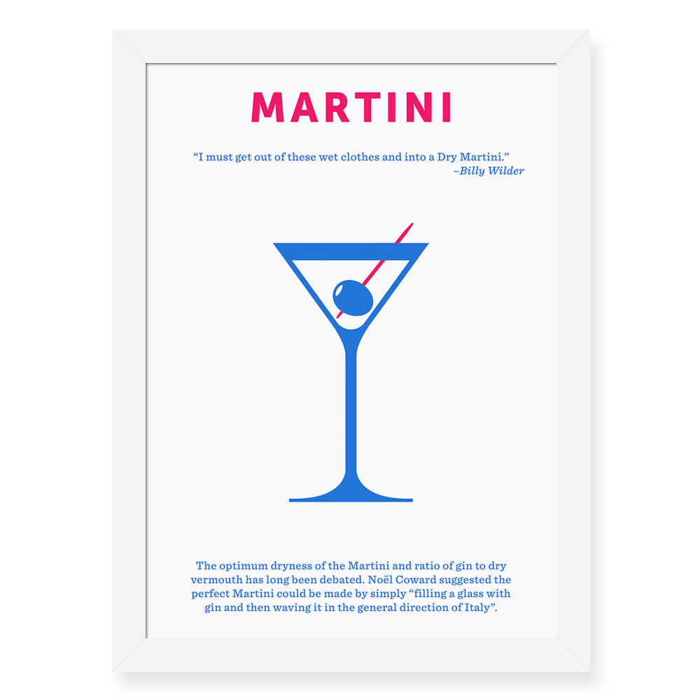 Quadro Decorativo 23x33cm Nerderia e Lojaria drinks martini preto