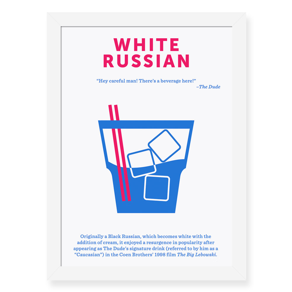 Quadro Decorativo 23x33cm Nerderia e Lojaria drinks russian preto
