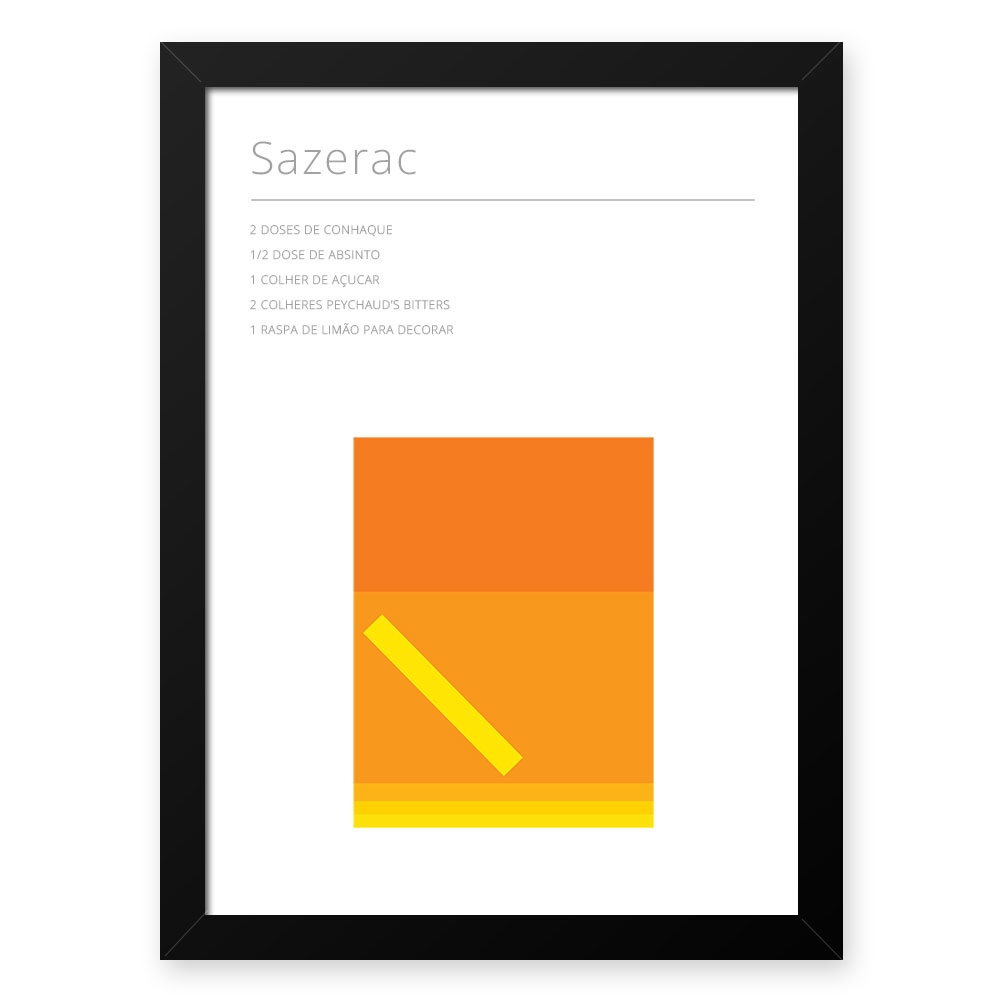 Quadro Decorativo 23x33cm Nerderia e Lojaria drinks sarezac branco