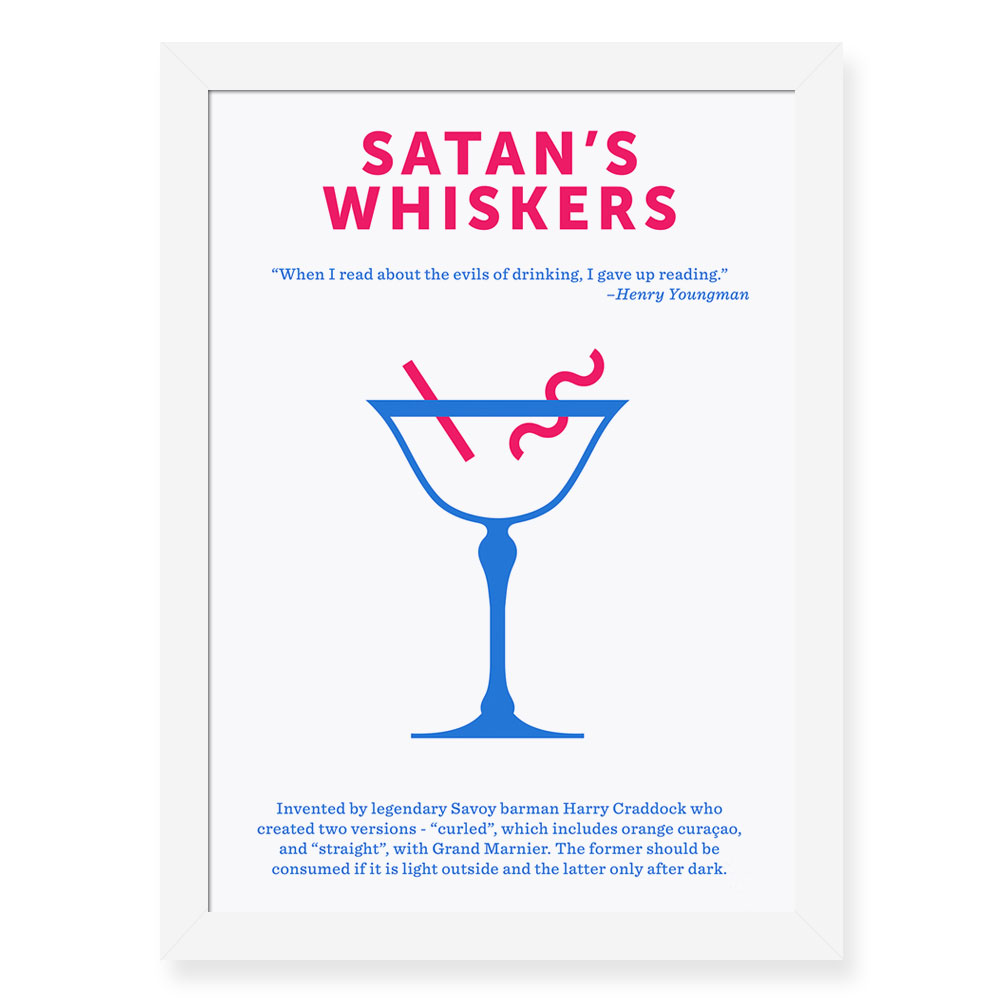 Quadro Decorativo 23x33cm Nerderia e Lojaria drinks satan preto