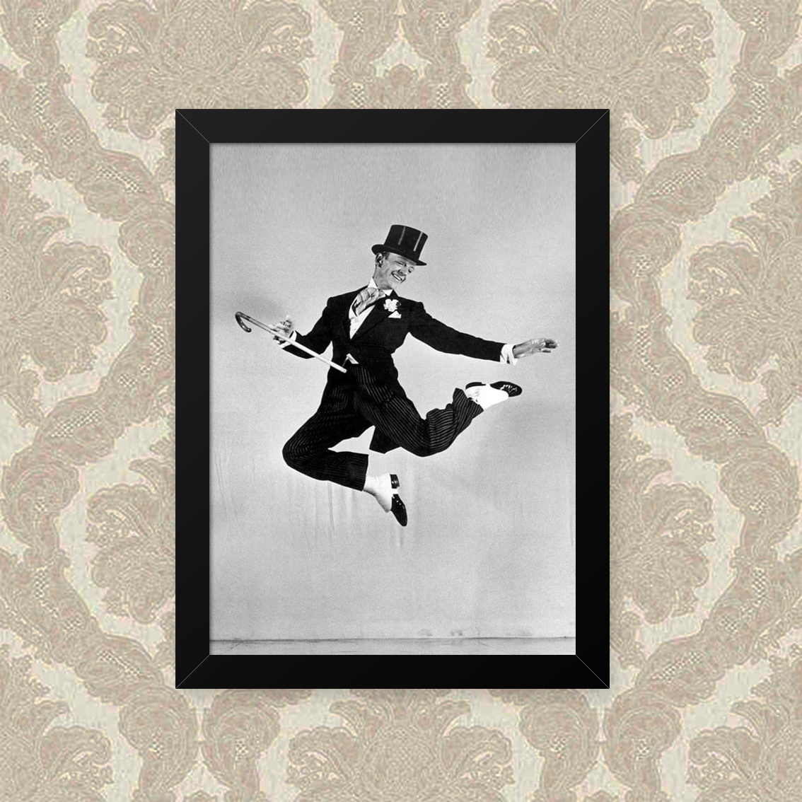 Quadro Decorativo 23x33cm Nerderia e Lojaria fred astaire 03 preto