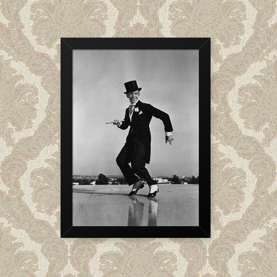 Quadro Decorativo 23x33cm Nerderia e Lojaria fred astaire preto
