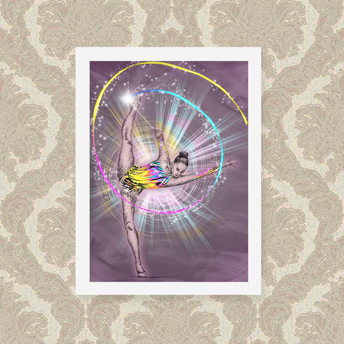 Quadro Decorativo 23x33cm Nerderia e Lojaria ginastica magic preto
