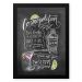 Quadro Decorativo 23x33cm Nerderia e Lojaria lousa cosmopolitan branco