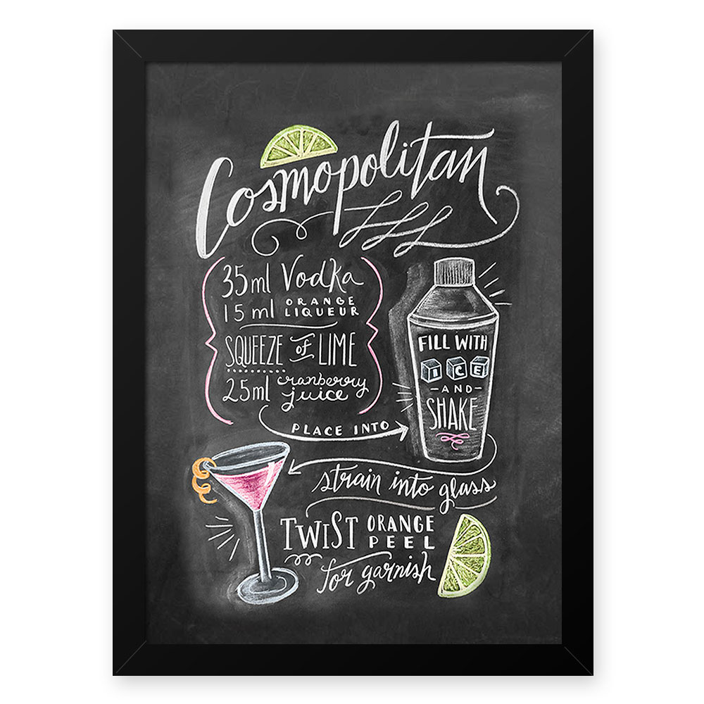 Quadro Decorativo 23x33cm Nerderia e Lojaria lousa cosmopolitan branco