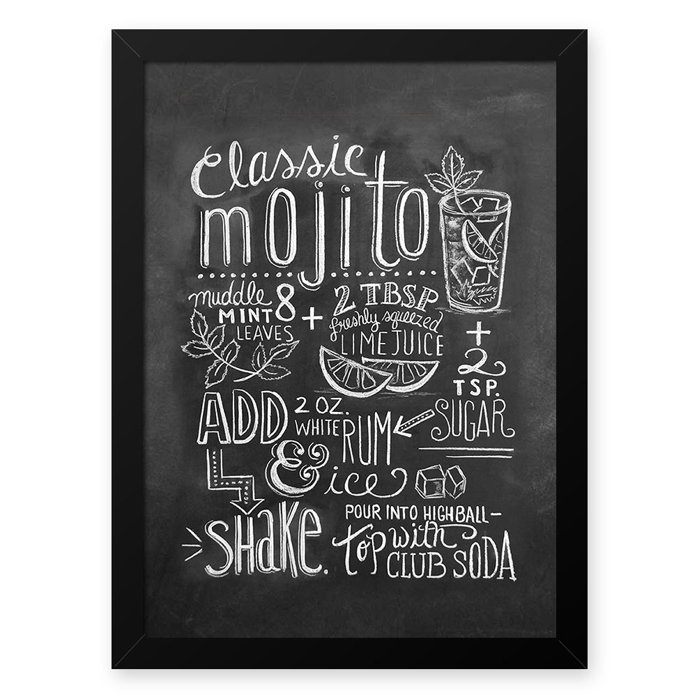 Quadro Decorativo 23x33cm Nerderia e Lojaria lousa mojito branco