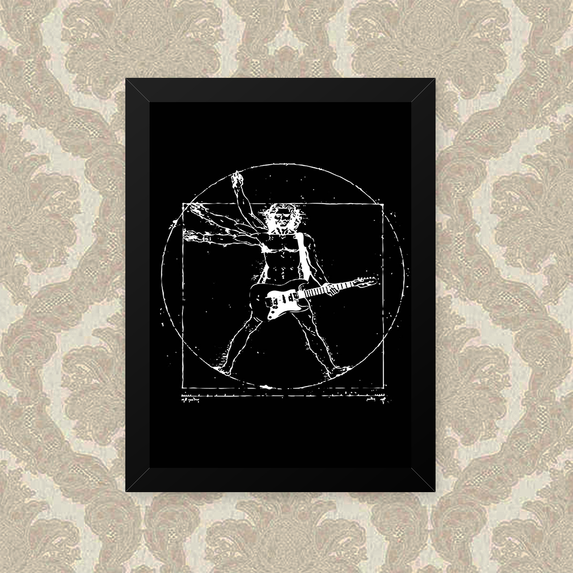 Quadro Decorativo 23x33cm Nerderia e Lojaria rock centro preto