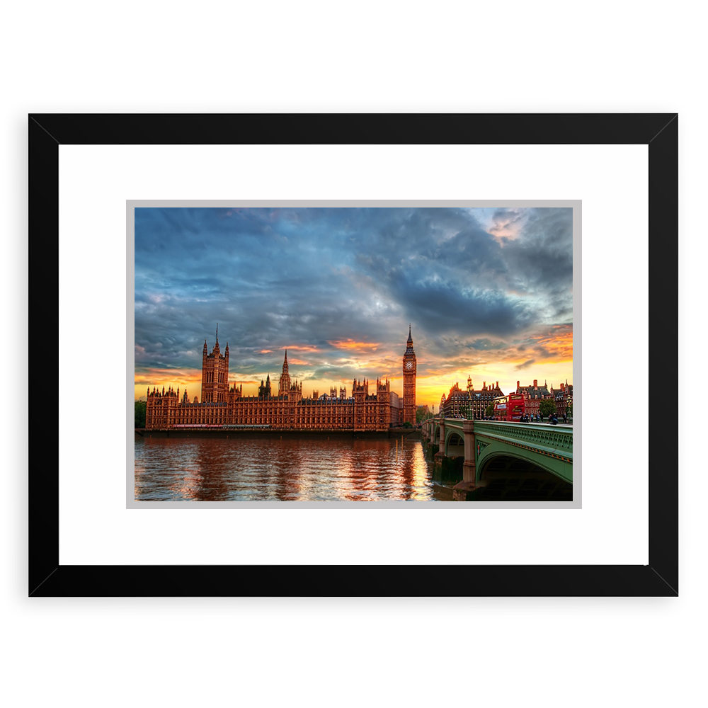Quadro Decorativo 33x43cm Nerderia e Lojaria  Big Ben 04 preto
