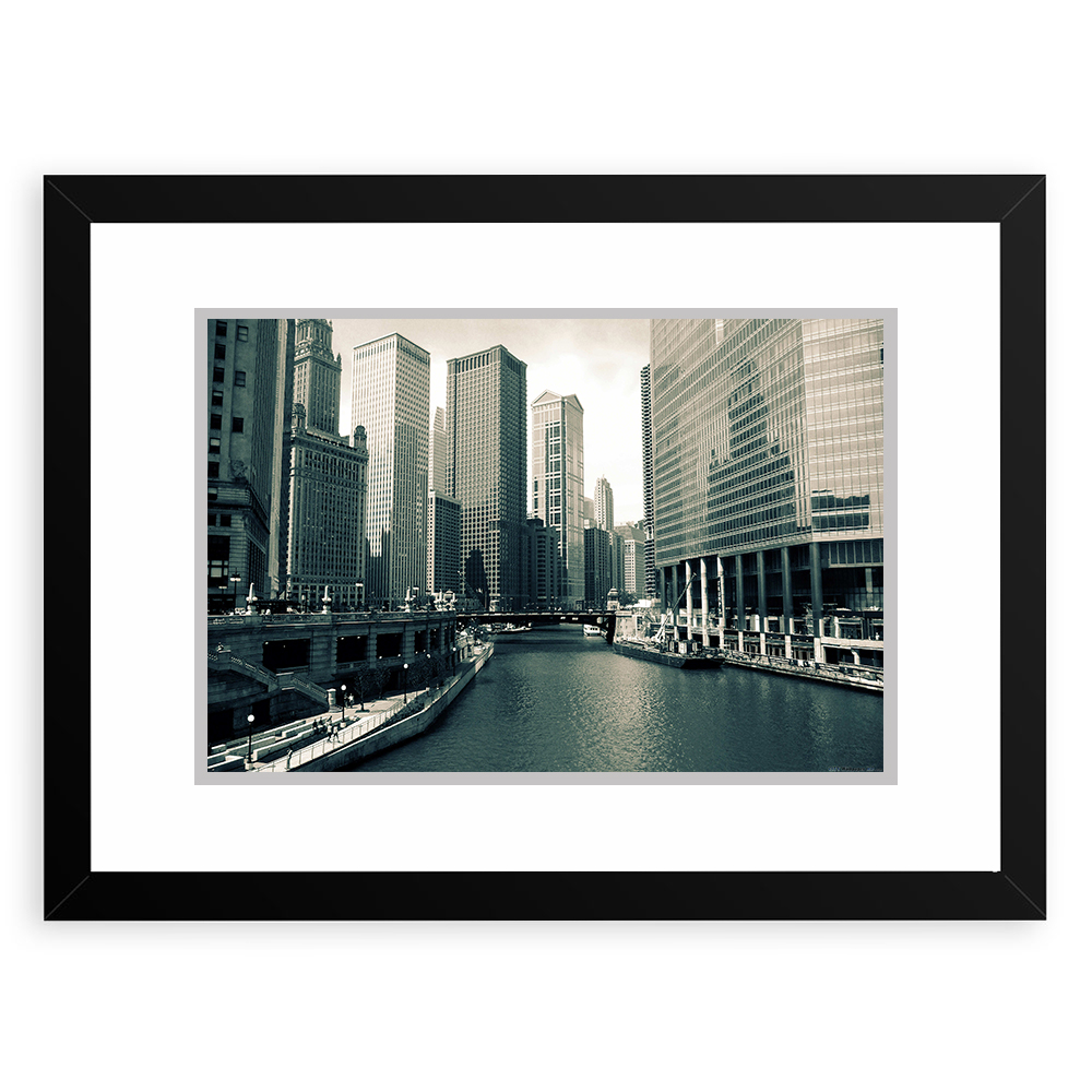 Quadro Decorativo 33x43cm Nerderia e Lojaria  chicago preto