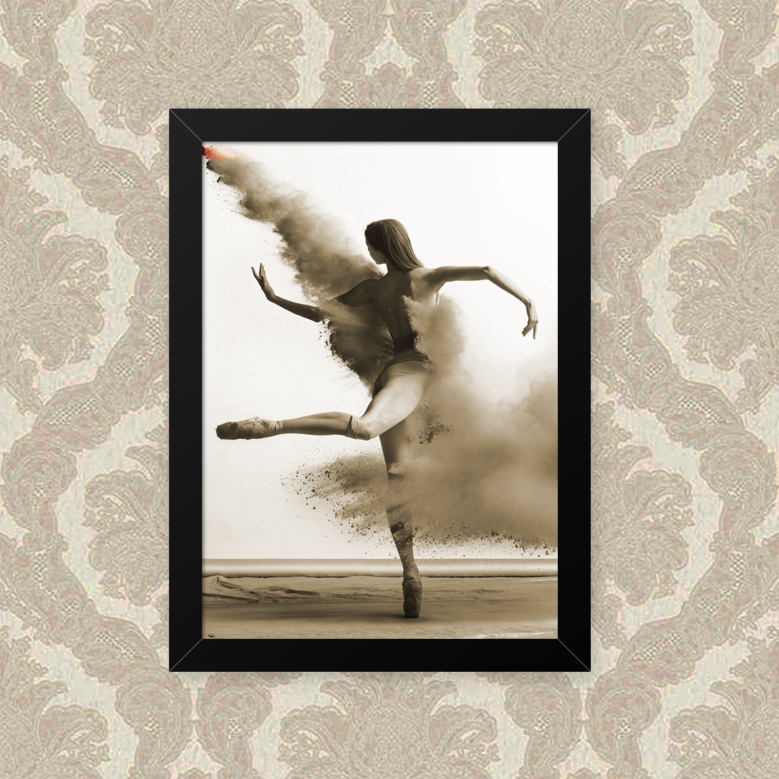 Quadro Decorativo 33x43cm Nerderia e Lojaria ballet sepia preto