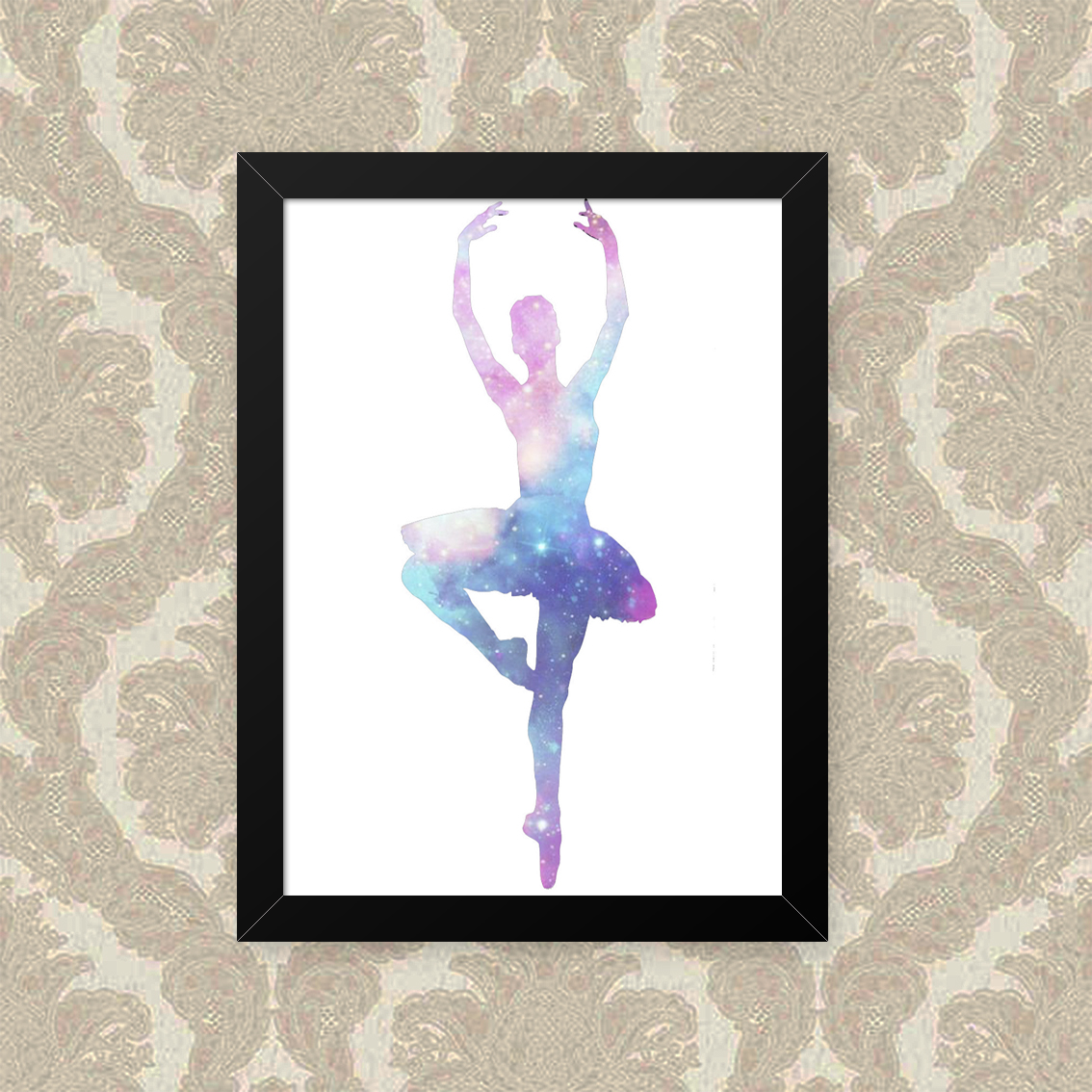 Quadro Decorativo 33x43cm Nerderia e Lojaria ballet space preto