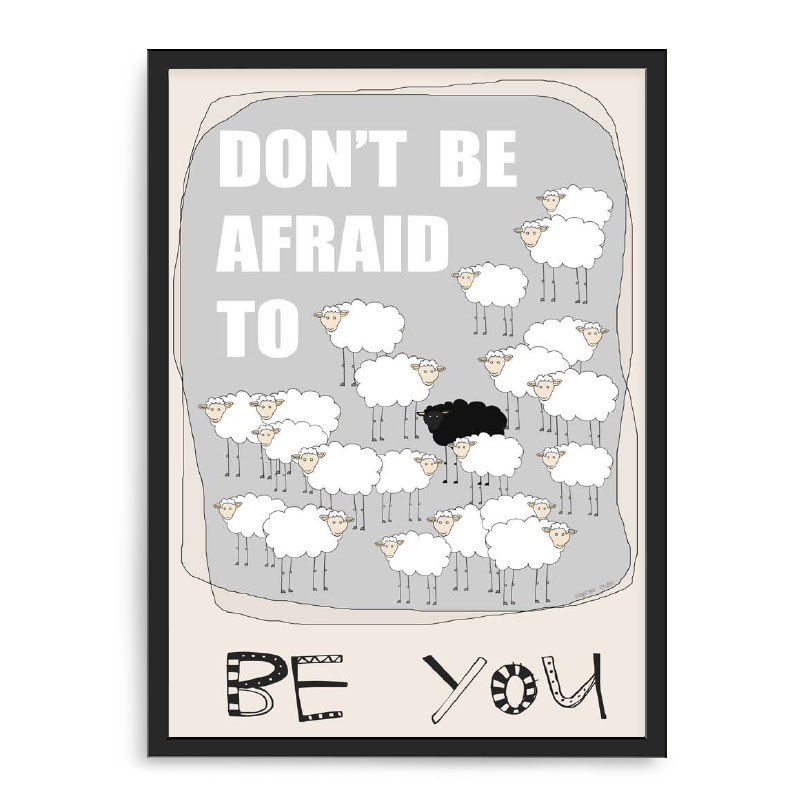 Quadro Decorativo 33x43cm Nerderia e Lojaria be you preto
