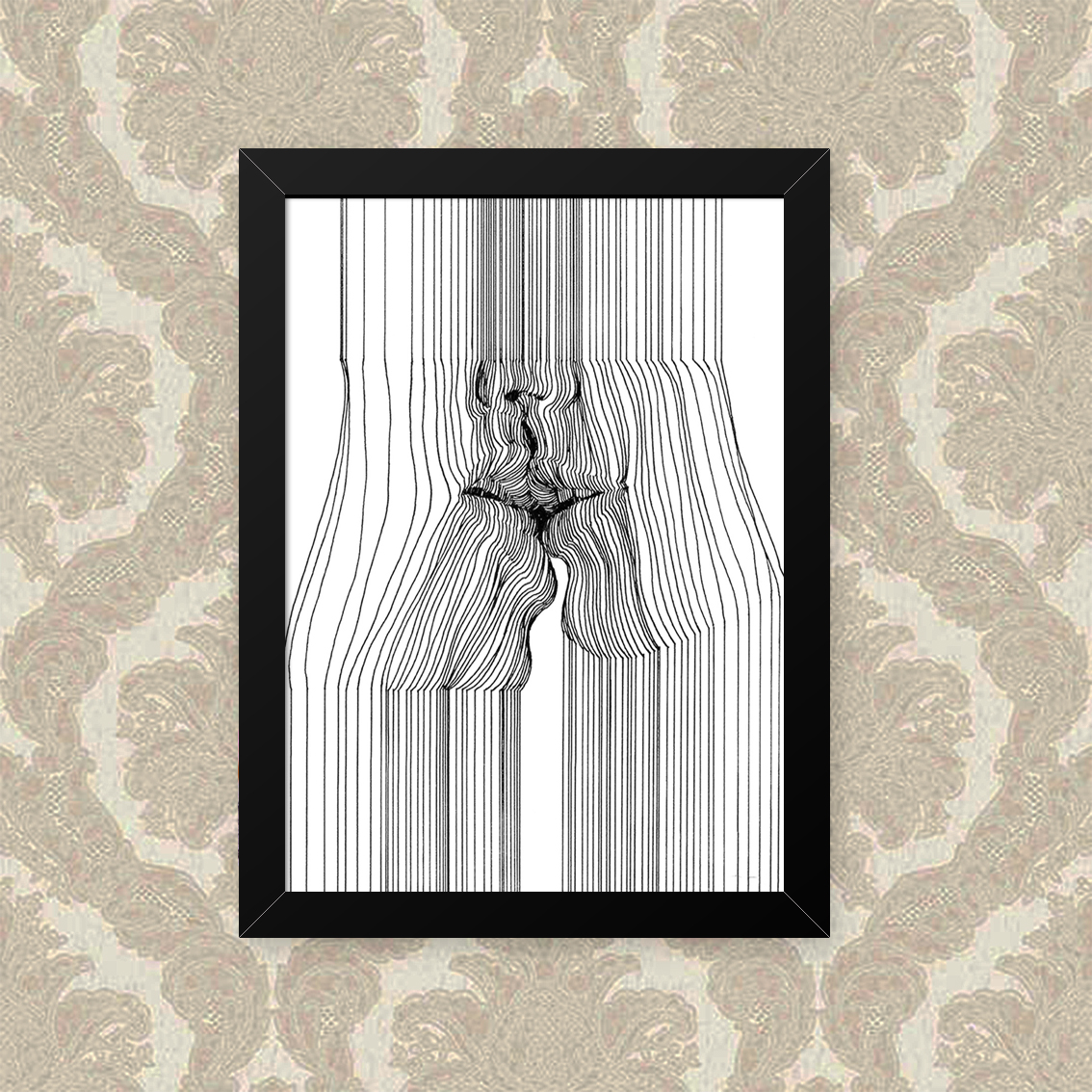 Quadro Decorativo 33x43cm Nerderia e Lojaria beijo preto