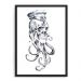 Quadro Decorativo 33x43cm Nerderia e Lojaria caveira polvo preto
