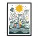 Quadro Decorativo 33x43cm Nerderia e Lojaria cidade florida preto
