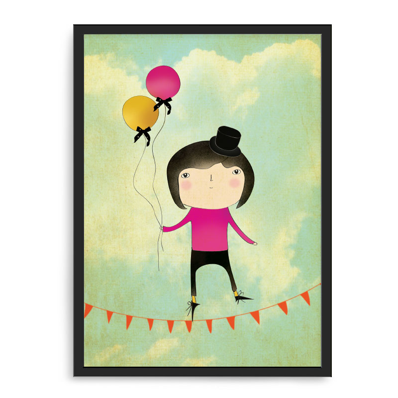 Quadro Decorativo 33x43cm Nerderia e Lojaria criança balao preto