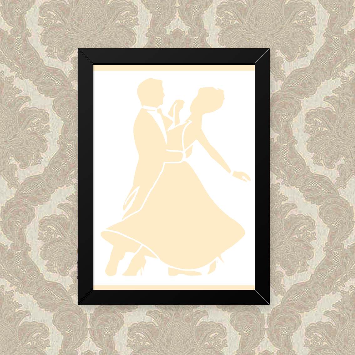 Quadro Decorativo 33x43cm Nerderia e Lojaria dança casal preto