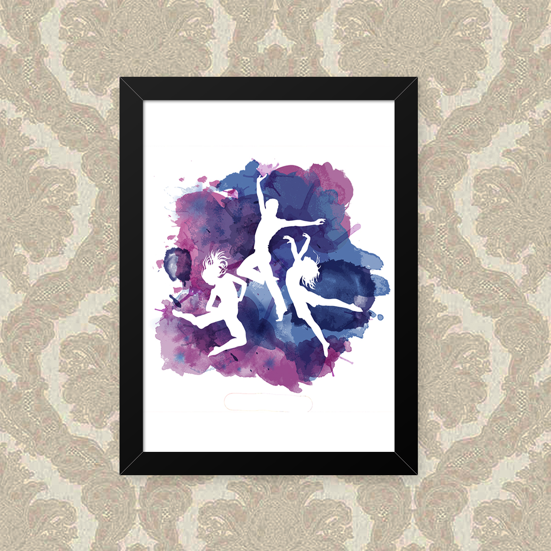 Quadro Decorativo 33x43cm Nerderia e Lojaria dança splash preto
