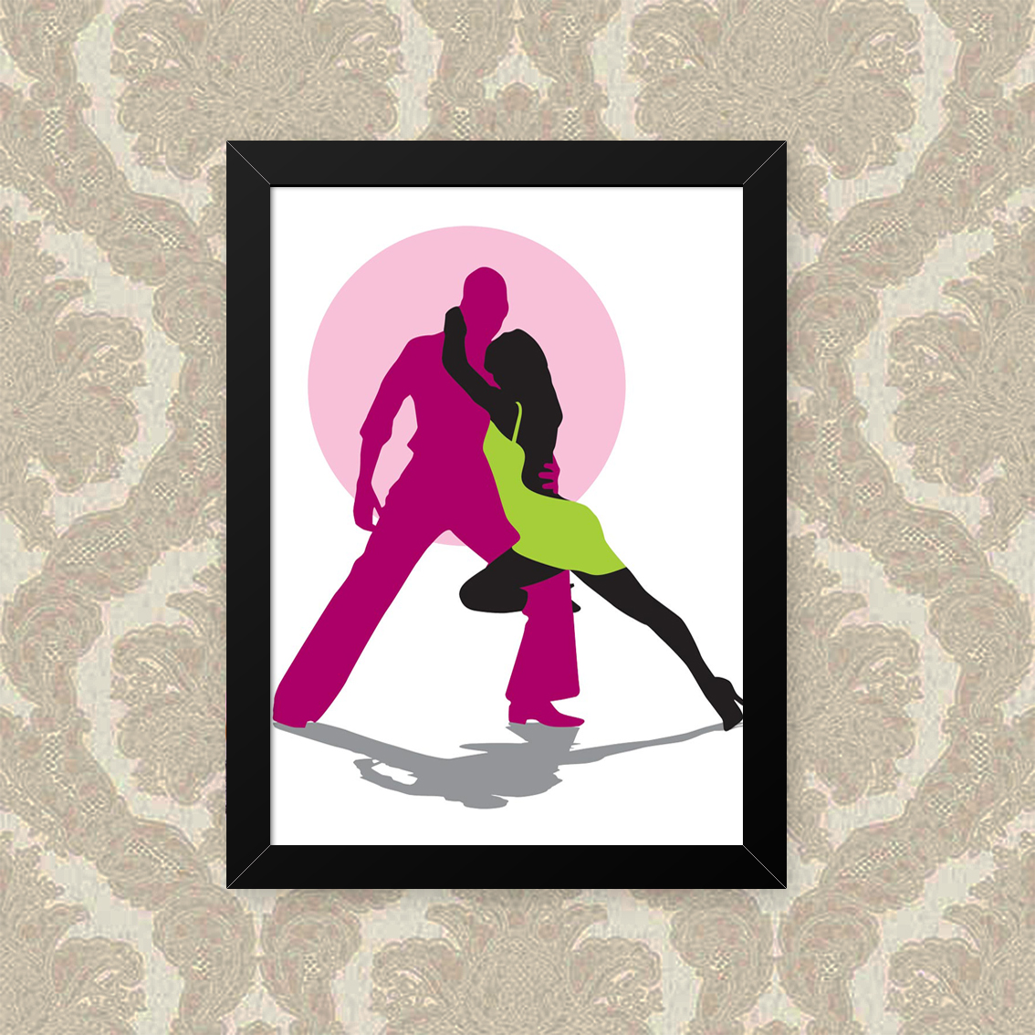Quadro Decorativo 33x43cm Nerderia e Lojaria dance casal preto