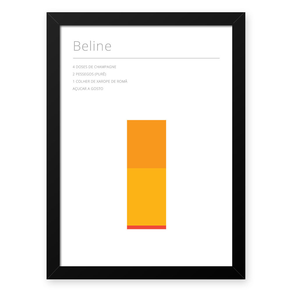 Quadro Decorativo 33x43cm Nerderia e Lojaria drinks beline preto