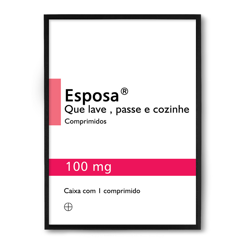Quadro Decorativo 33x43cm Nerderia e Lojaria esposa preto