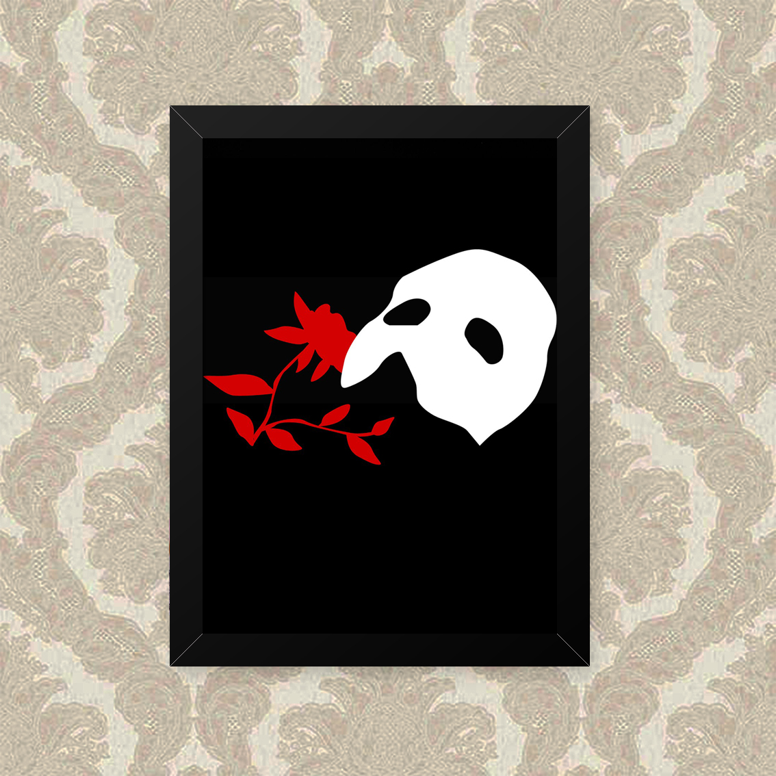 Quadro Decorativo 33x43cm Nerderia e Lojaria fantasma da opera preto