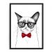 Quadro Decorativo 33x43cm Nerderia e Lojaria gato de gravata preto