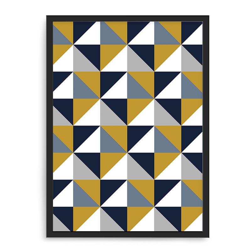 Quadro Decorativo 33x43cm Nerderia e Lojaria geometrica 04 preto