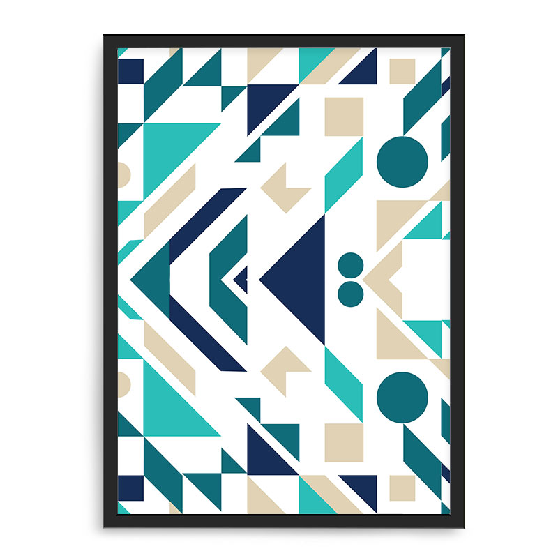 Quadro Decorativo 33x43cm Nerderia e Lojaria geometrica 06 preto