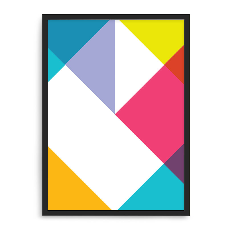 Quadro Decorativo 33x43cm Nerderia e Lojaria geometrica 07 preto