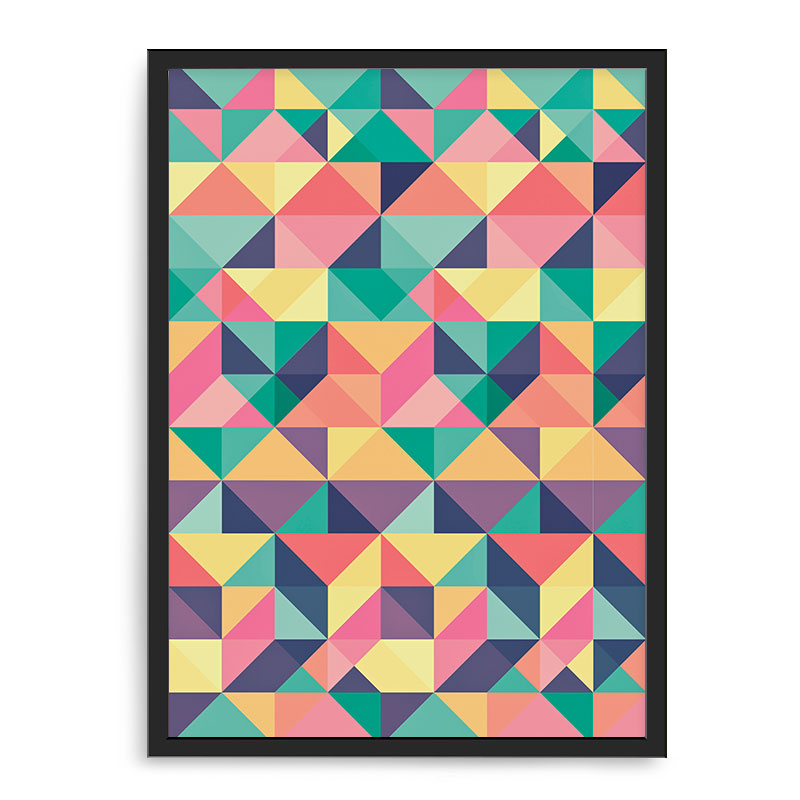 Quadro Decorativo 33x43cm Nerderia e Lojaria geometrica 11 preto