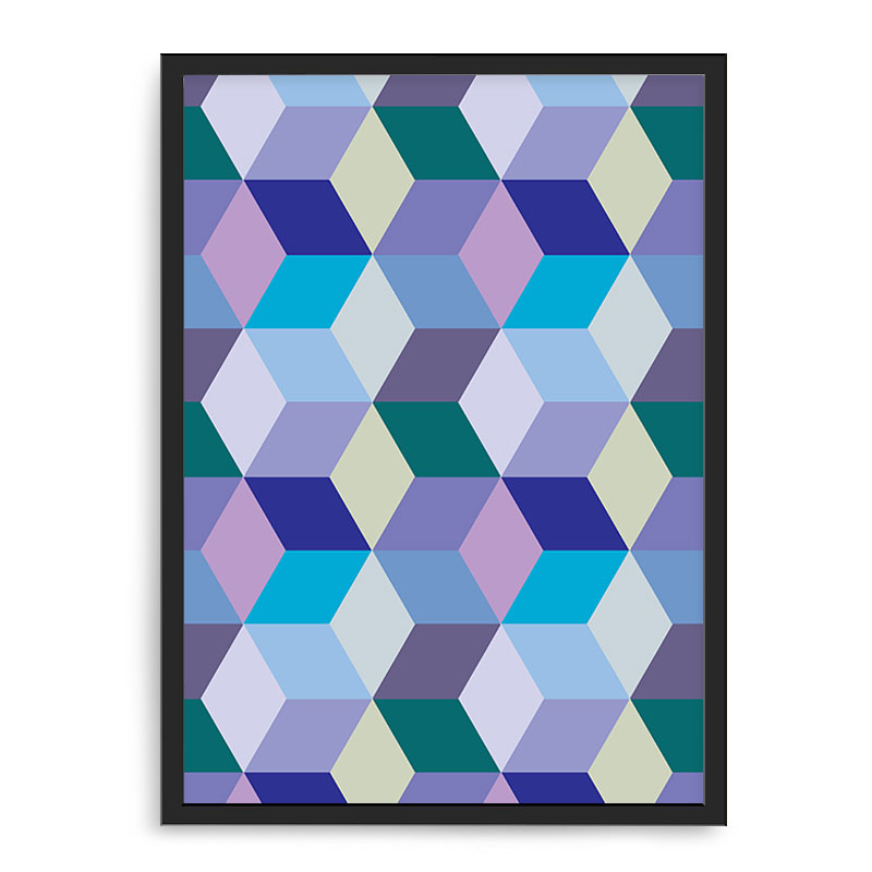 Quadro Decorativo 33x43cm Nerderia e Lojaria geometrica 15 preto