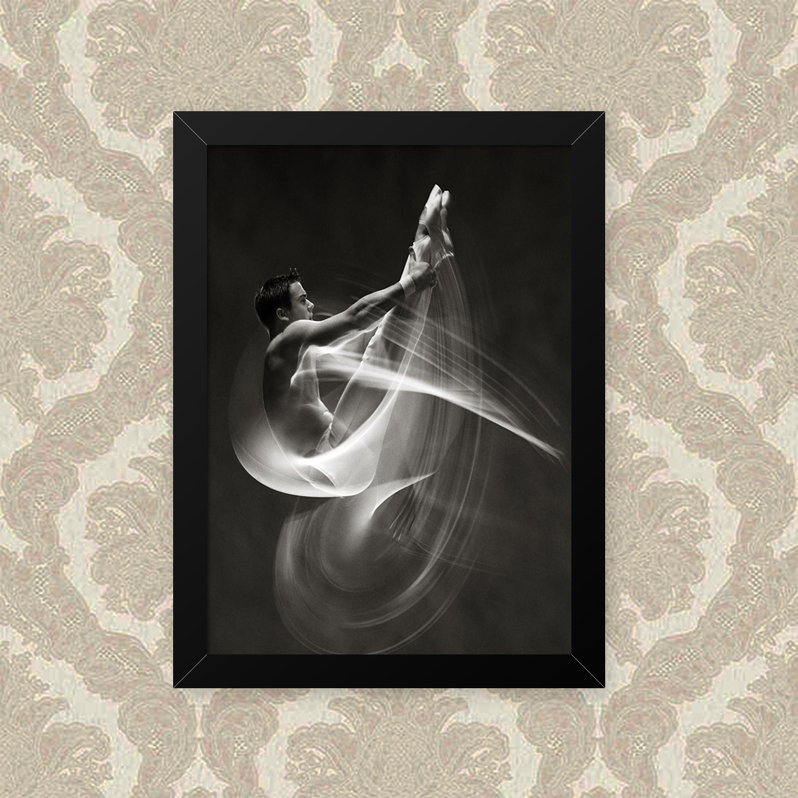 Quadro Decorativo 33x43cm Nerderia e Lojaria ginastica branco preto