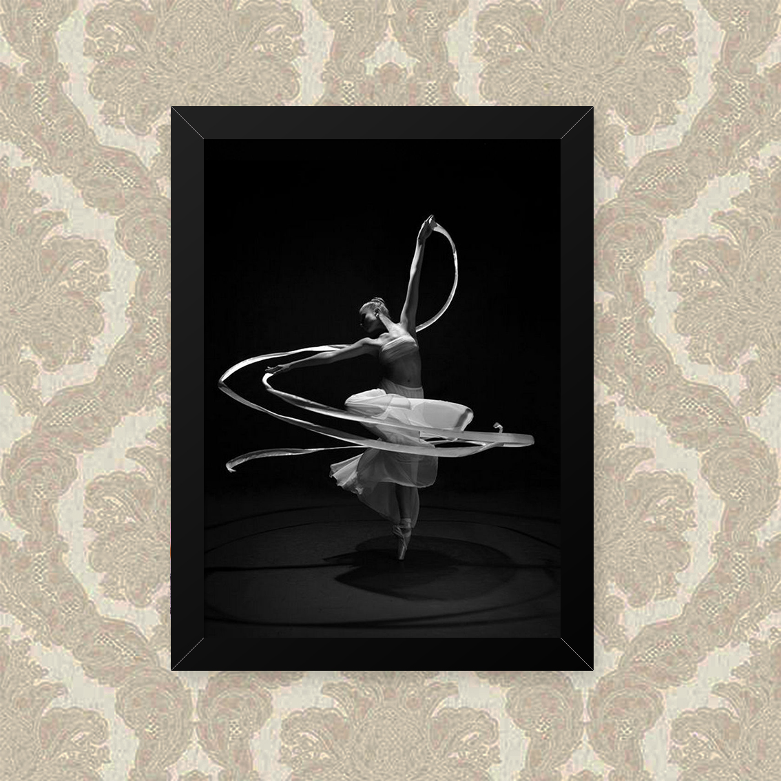 Quadro Decorativo 33x43cm Nerderia e Lojaria ginastica fita 01 preto