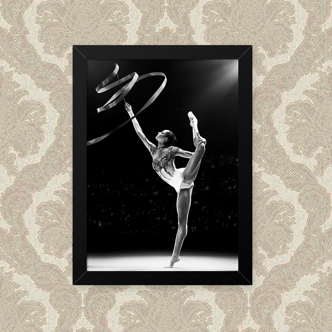Quadro Decorativo 33x43cm Nerderia e Lojaria ginastica fita 02 preto