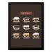 Quadro Decorativo 33x43cm Nerderia e Lojaria graos cafe tipos preto