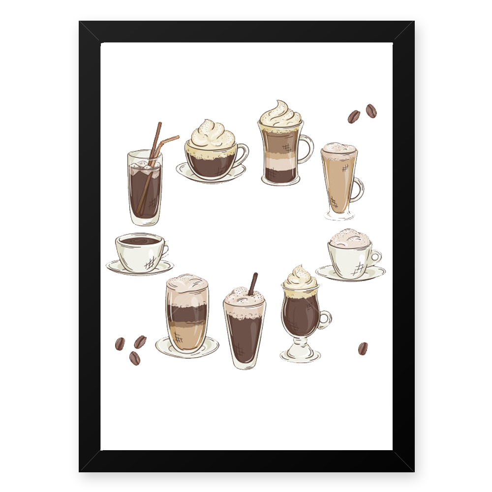 Quadro Decorativo 33x43cm Nerderia e Lojaria graos cup preto