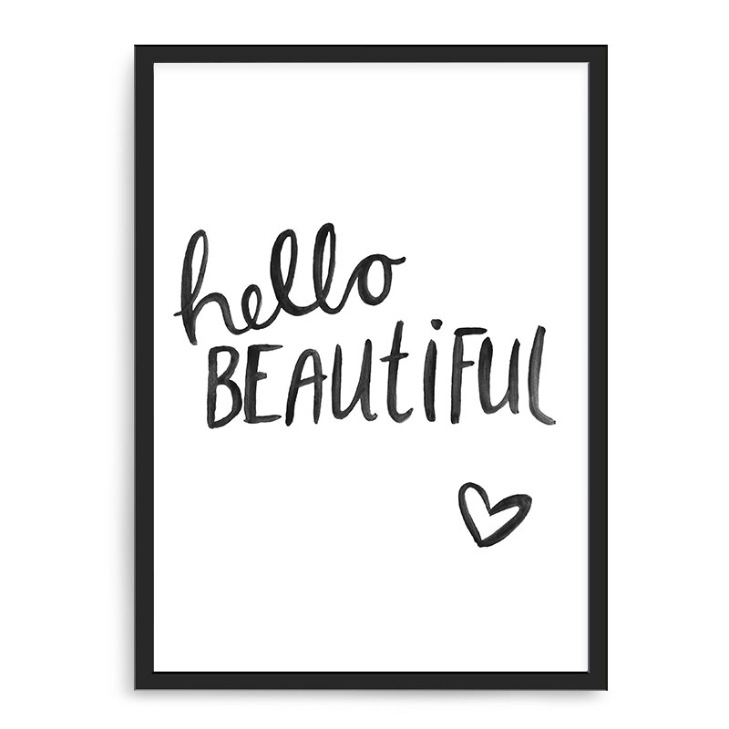 Quadro Decorativo 33x43cm Nerderia e Lojaria helo beautful preto